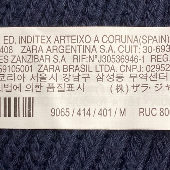 NWOT. Zara Man Navy Blue Cotton Cuffed Ribbed Hat. - Picture 4 of 6